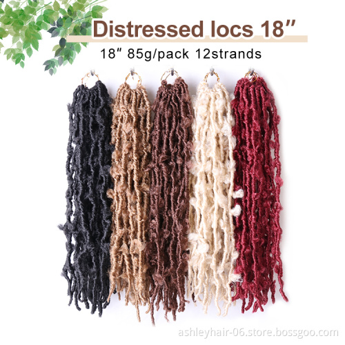 Julianna 14 18 24 36 Distressed locs Craft Dread Locks Crochet Braiding Light African Hair Extension 36 inch Distressed locs